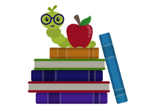 Books with Worm and Apple