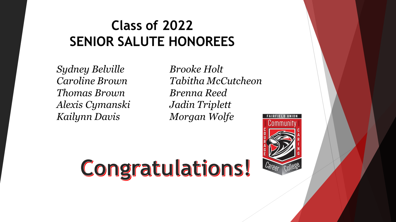 Class of 2022 Senior Salute Honorees