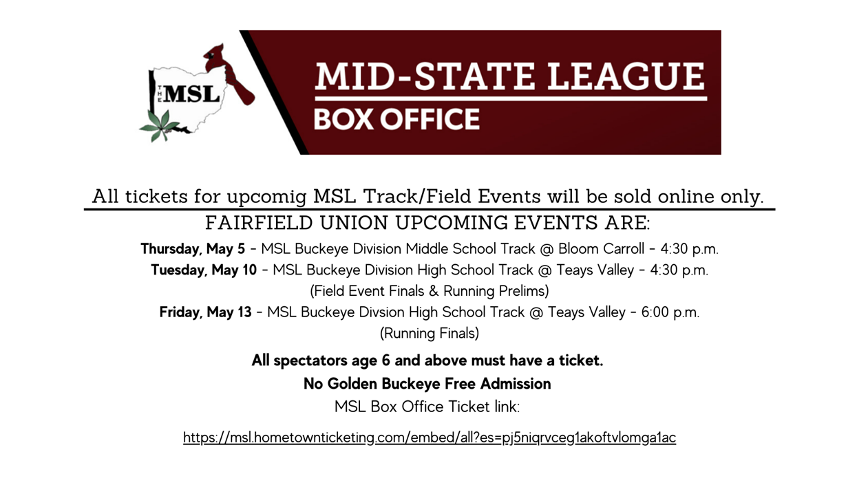 MSL Box Office for Track and Field Spring 2022