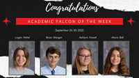 Academic Falcons of the Week 9/26/22