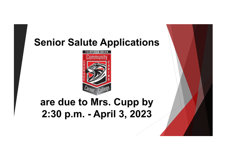 Senior Salute Applications are due by April 3, 2023